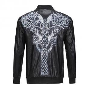 blouson en cuir homme philipp plein noir double skull